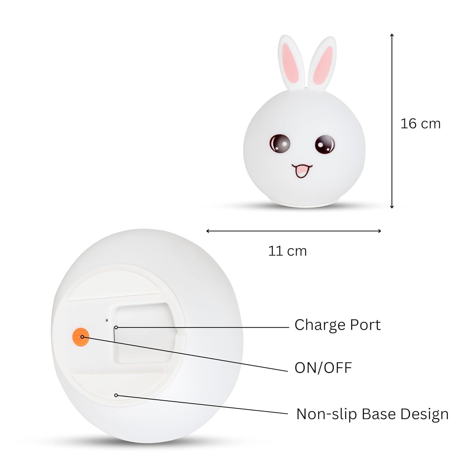 Lovely Rabbit Cute Silicone Night Light for Kids & Adults